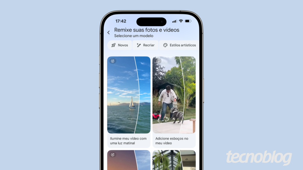 captura de tela da seção Remix de Video, na aba Criar do Google Fotos