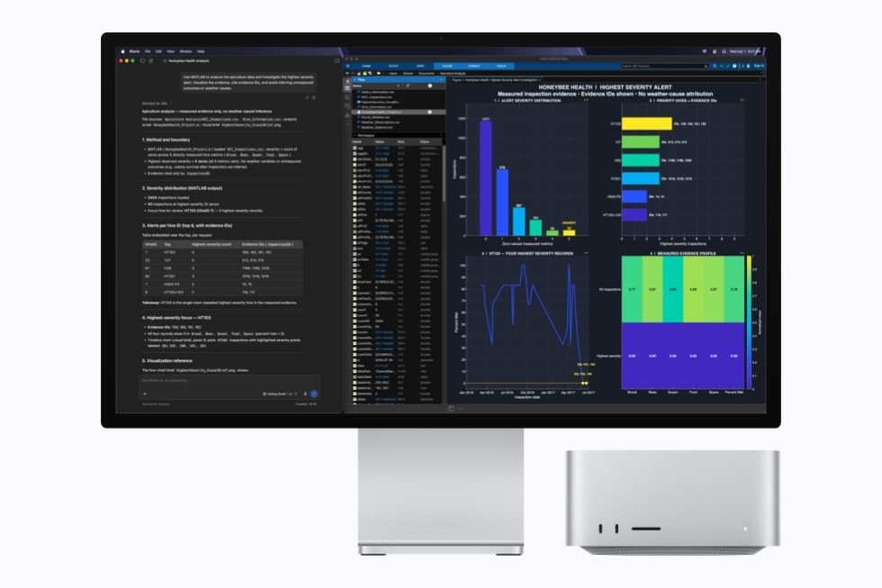 Imagem de um Mac Studio em um fundo de cor branca