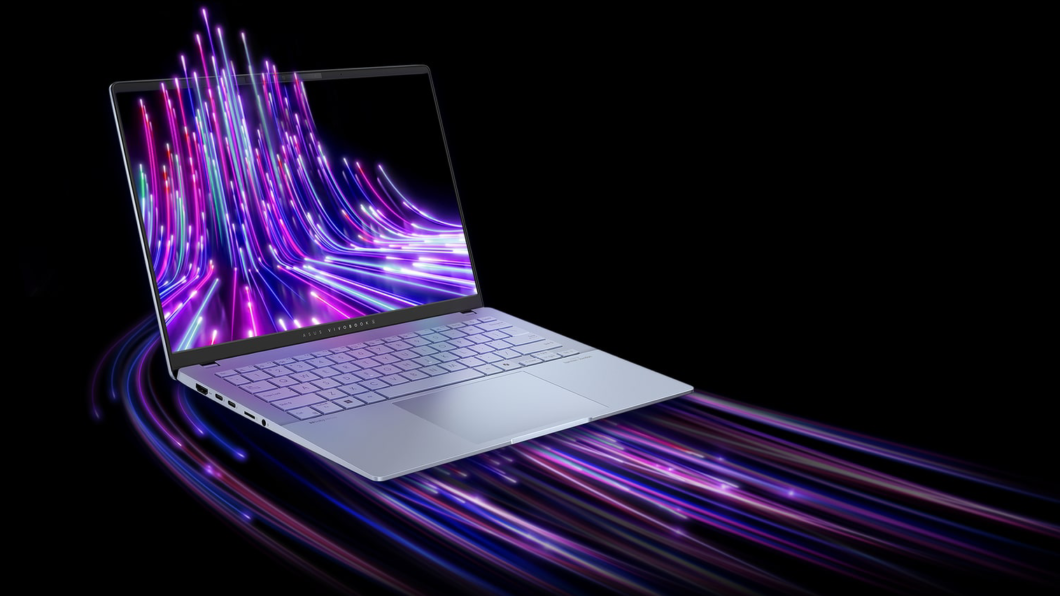Notebook Asus Vivobook S14 com tela WUXGA e visual moderno, usado na divulgação do modelo em promoção