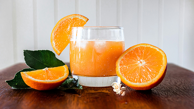 Orange fruit and juice