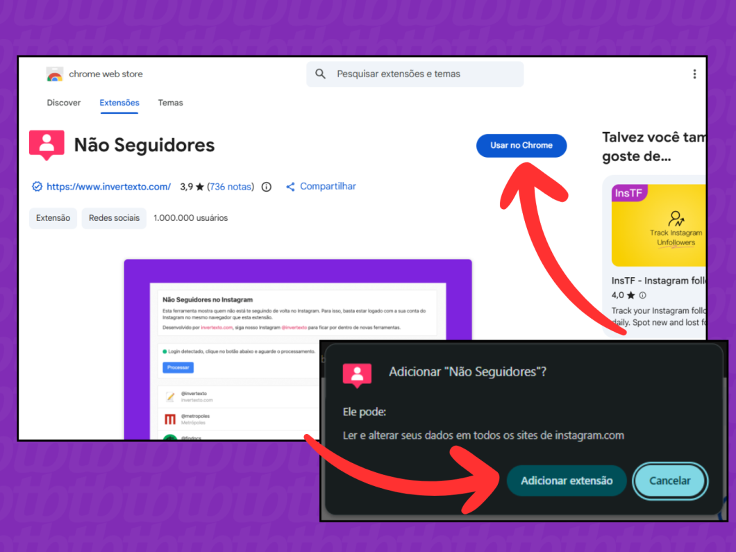 Baixando a extensão no navegador (imagem: Lupa Charleaux/Tecnoblog)