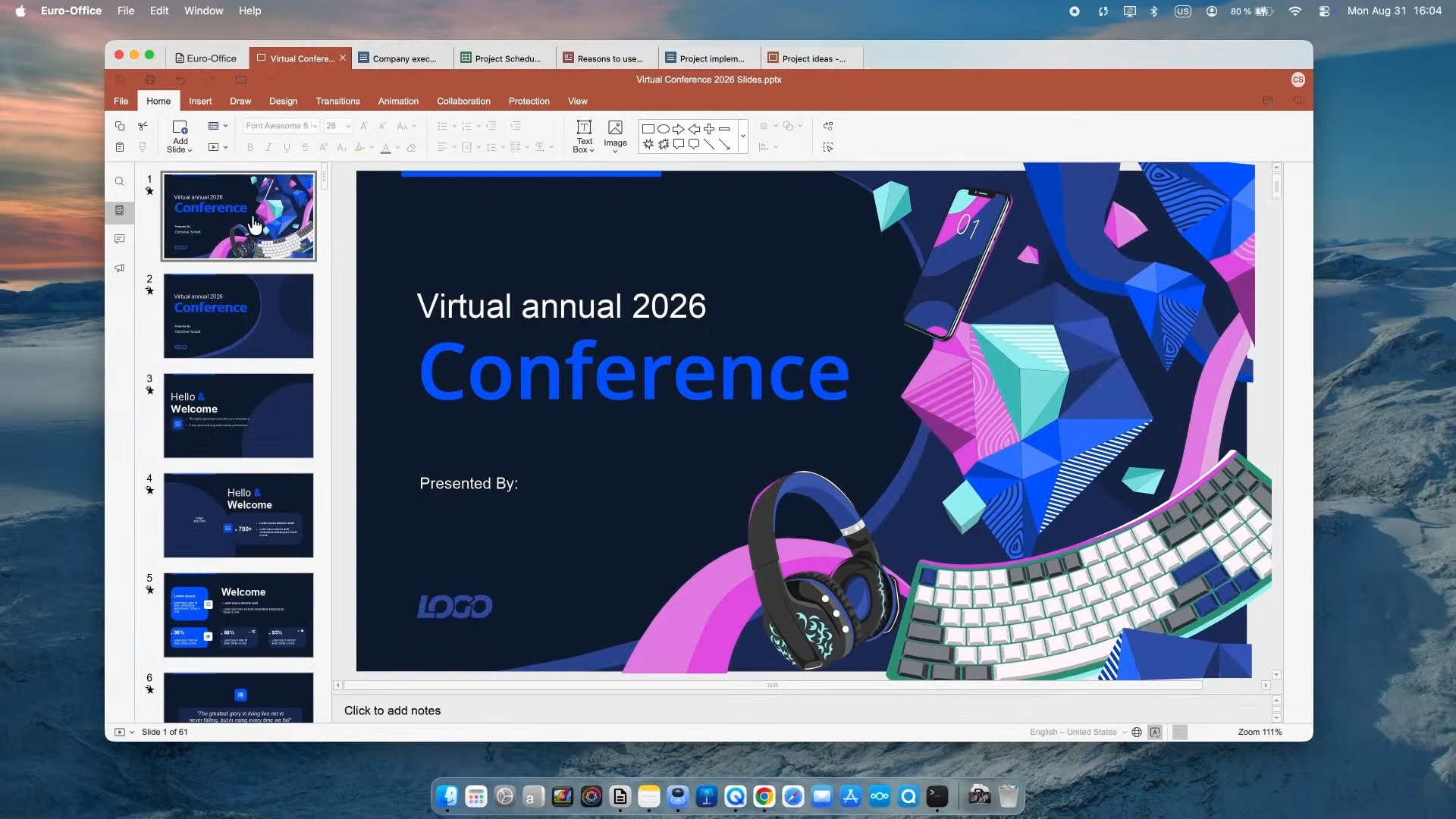 captura de tela do app do Euro-Office para PC