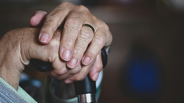 The hands of an elderly person