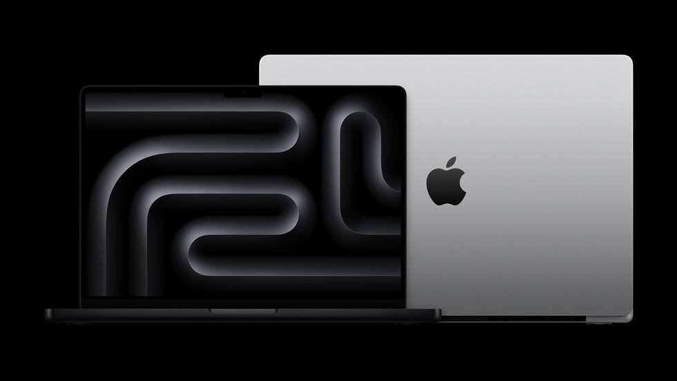 imagem do notebook MacBook Pro em um fundo preto