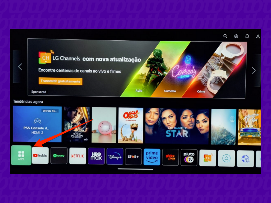 Acessando o menu Apps (imagem: Lupa Charleaux/Tecnoblog)