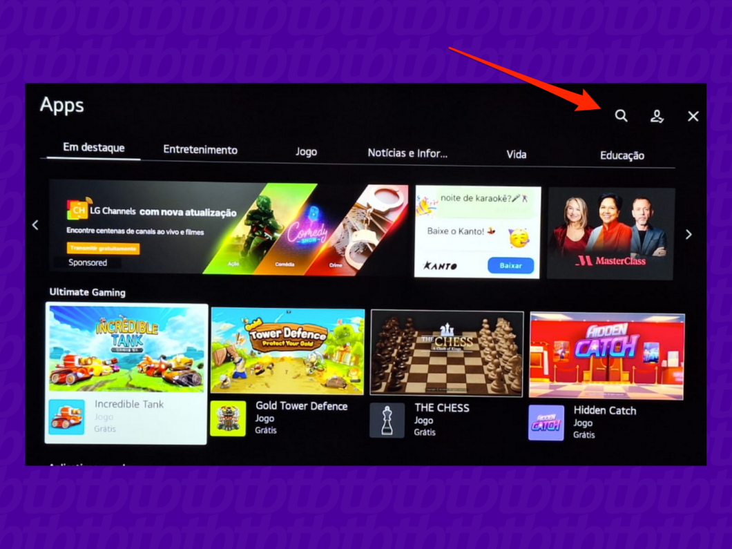 Como baixar apps em TVs da LG