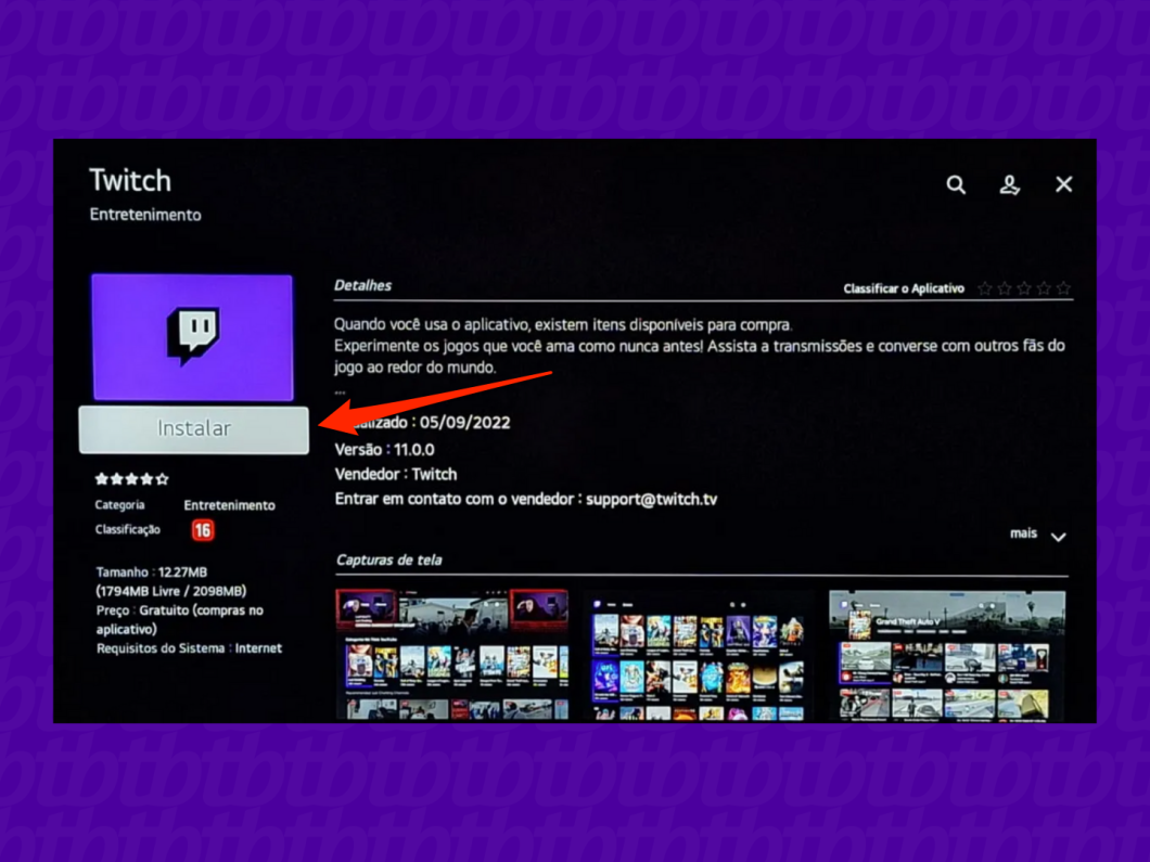 Instalando o app na smart TV da LG (imagem: Lupa Charleaux/Tecnoblog)