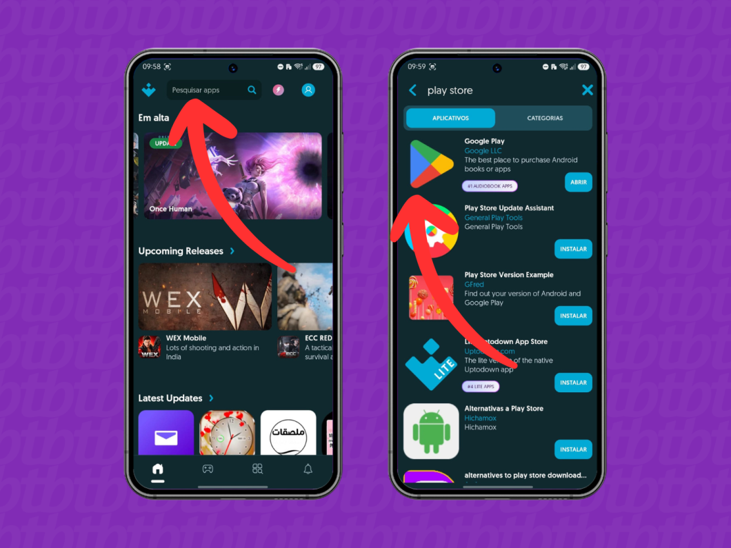 Pesquisando o APK da Play Store (imagem: Lupa Charleaux/Tecnoblog)