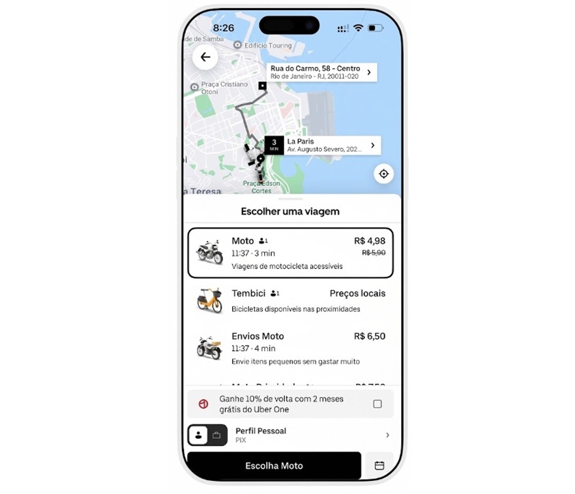 Preço Fixo no Uber Moto